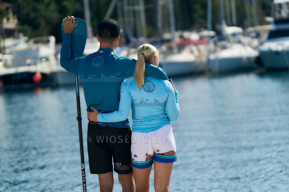 Koszulka damska lycra PADDLEBOARDING LIGHT BLUE - długi rękaw