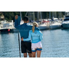 Koszulka damska lycra PADDLEBOARDING LIGHT BLUE - długi rękaw