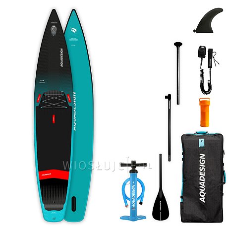 Deska SUP AQUADESIGN Air Swift 12'6 z wiosłem - pompowany paddleboard