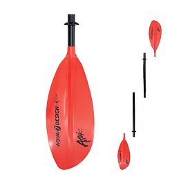 wiosło AQUADESIGN K1 ATTAK 4-częściowe kajakowe - RED