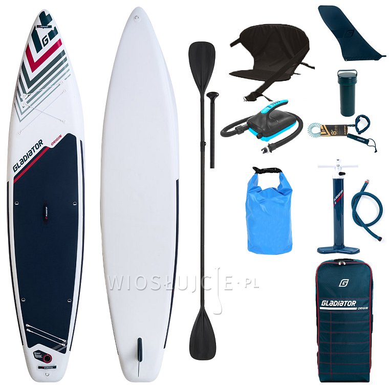 Deska SUP GLADIATOR ORIGIN 12'6 SPORT SC COMBO z wiosłem laminatowym - pompowany paddleboard S22/S23 (594069)