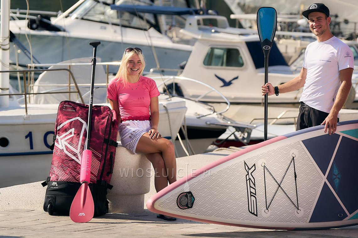 Koszulka damska lycra PADDLEBOARDING PINK - krótki rękaw