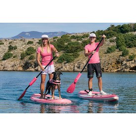 Koszulka damska lycra PADDLEBOARDING PINK - krótki rękaw