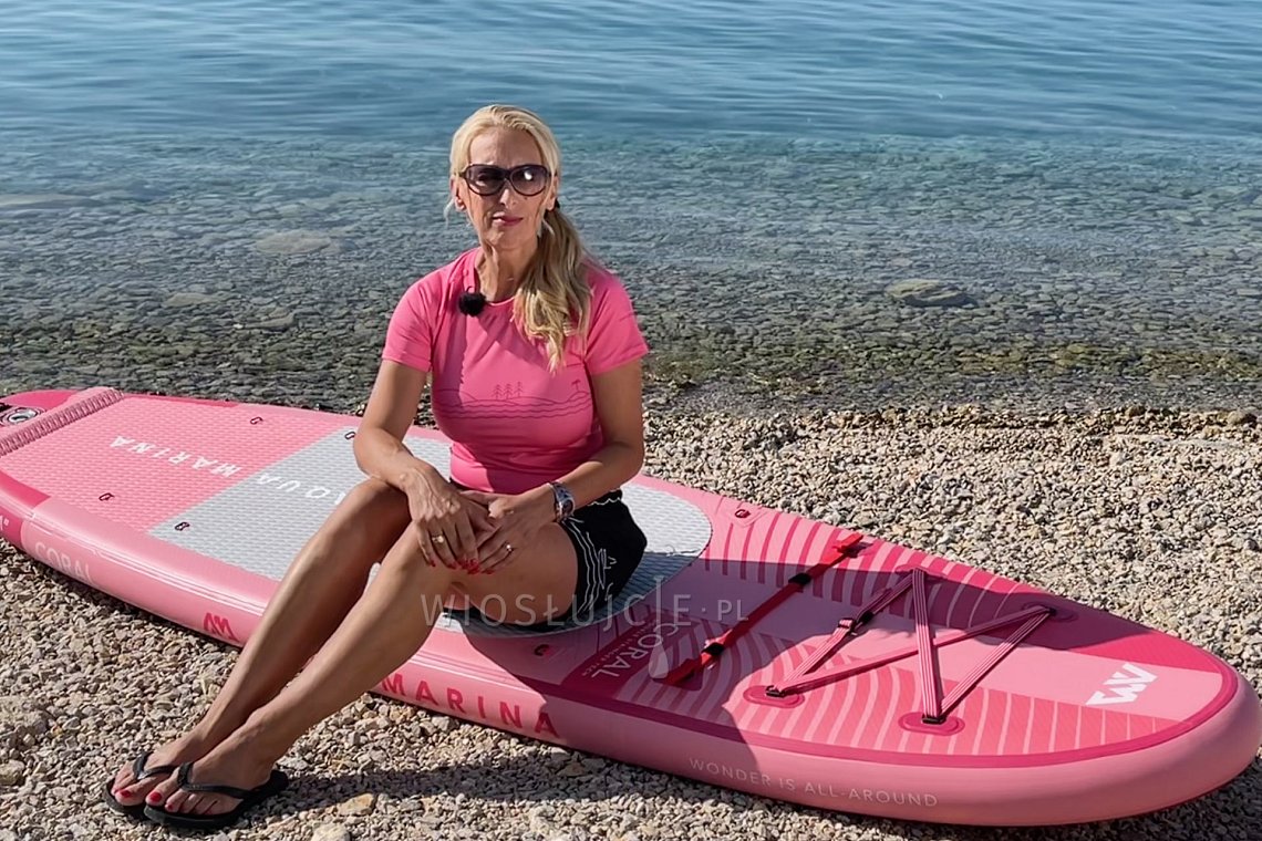 Koszulka damska lycra PADDLEBOARDING PINK - krótki rękaw