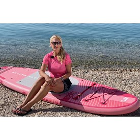 Koszulka damska lycra PADDLEBOARDING PINK - krótki rękaw