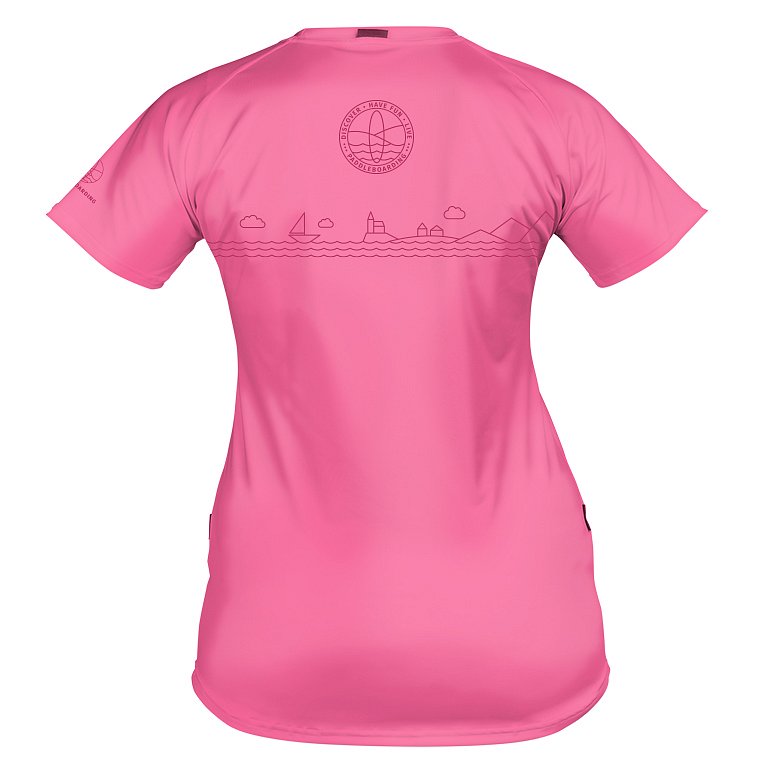 Koszulka damska lycra PADDLEBOARDING PINK - krótki rękaw