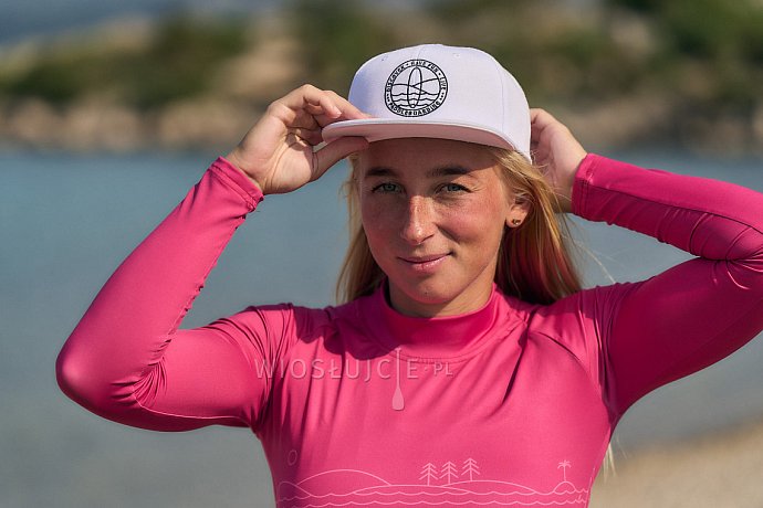 Koszulka damska lycra PADDLEBOARDING DARK PINK - długi rękaw