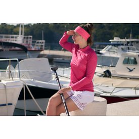 Koszulka damska lycra PADDLEBOARDING DARK PINK - długi rękaw