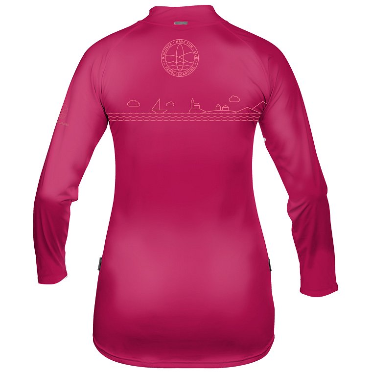 Koszulka damska lycra PADDLEBOARDING DARK PINK - długi rękaw