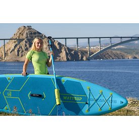 Koszulka damska lycra PADDLEBOARDING NEON GREEN - krótki rękaw