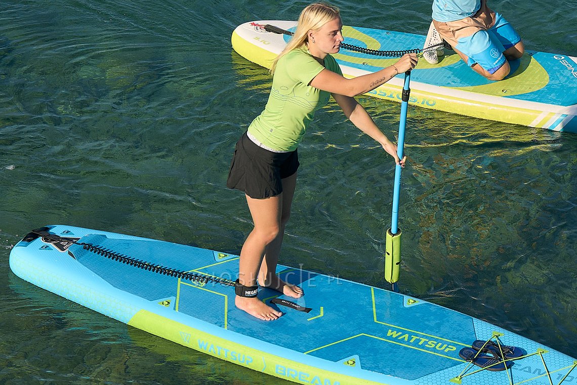 Koszulka damska lycra PADDLEBOARDING NEON GREEN - krótki rękaw