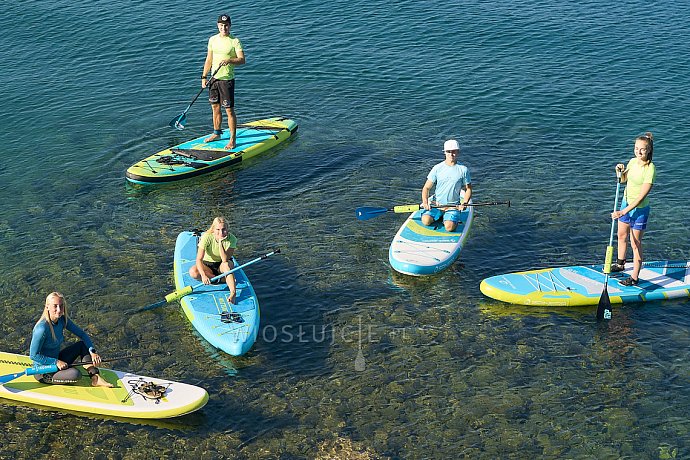 Koszulka damska lycra PADDLEBOARDING NEON GREEN - krótki rękaw