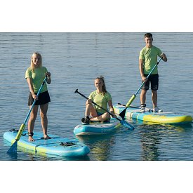 Koszulka damska lycra PADDLEBOARDING NEON GREEN - krótki rękaw