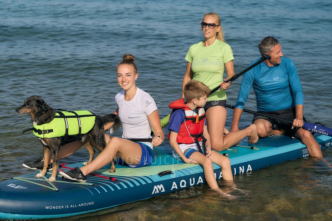 Koszulka damska lycra PADDLEBOARDING NEON GREEN - krótki rękaw