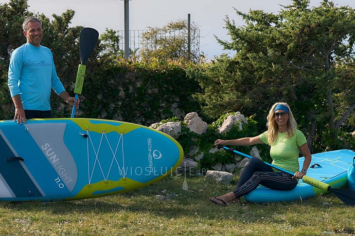 Koszulka damska lycra PADDLEBOARDING NEON GREEN - krótki rękaw