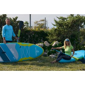 Koszulka damska lycra PADDLEBOARDING NEON GREEN - krótki rękaw