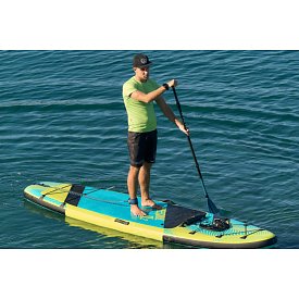 Koszulka męska lycra PADDLEBOARDING NEON GREEN - krótki rękaw