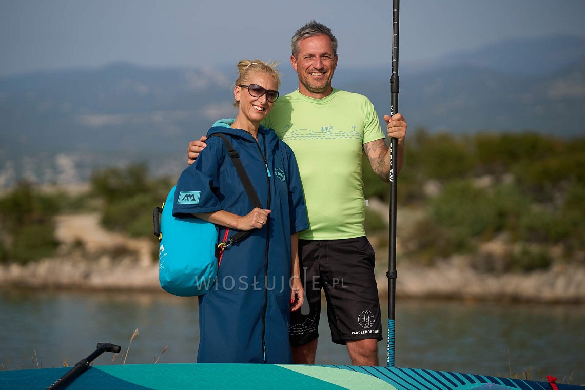 Koszulka męska lycra PADDLEBOARDING NEON GREEN - krótki rękaw