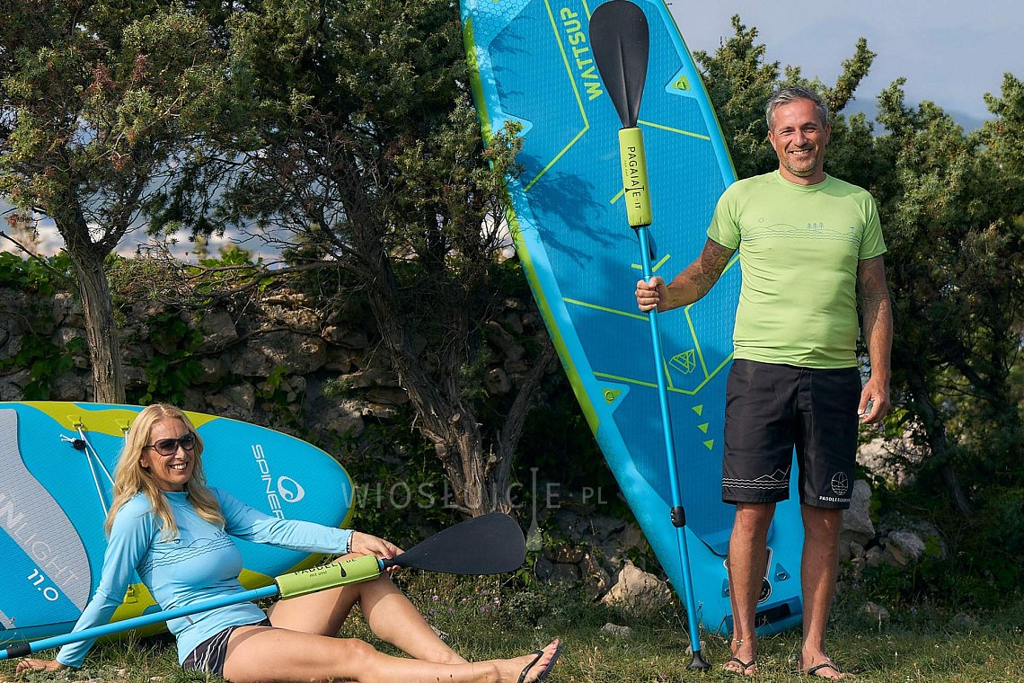 Koszulka męska lycra PADDLEBOARDING NEON GREEN - krótki rękaw