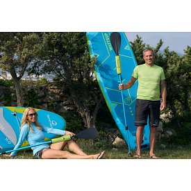 Koszulka męska lycra PADDLEBOARDING NEON GREEN - krótki rękaw