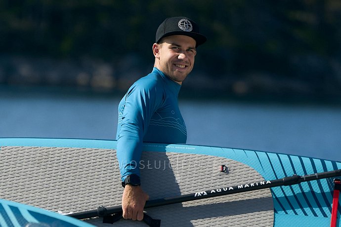 Koszulka męska lycra PADDLEBOARDING PETROL - długi rękaw