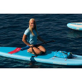 Koszulka damska lycra PADDLEBOARDING LIGHT BLUE - krótki rękaw