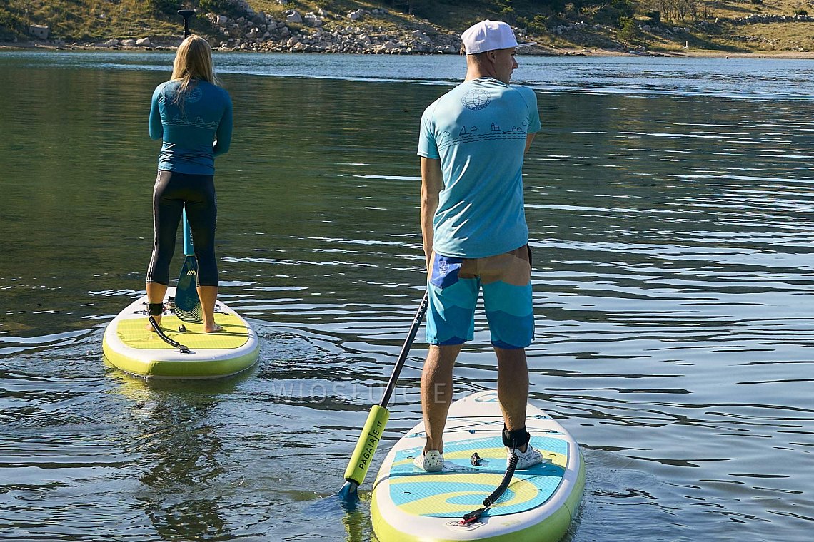 Tričko pánské PADDLEBOARDING LIGHT BLUE lycra krátký rukáv