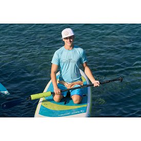 Koszulka męska lycra PADDLEBOARDING LIGHT BLUE - krótki rękaw