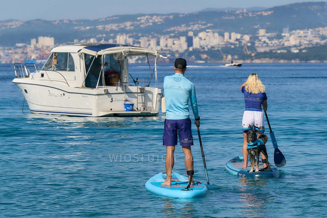 Tričko pánské PADDLEBOARDING LIGHT BLUE lycra krátký rukáv