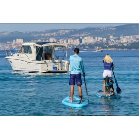 Koszulka męska lycra PADDLEBOARDING LIGHT BLUE - krótki rękaw