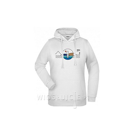 Bluza bawełniana męska PADDLEBOARDING WHITE - z kapturem