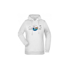 Bluza bawełniana męska PADDLEBOARDING WHITE - z kapturem