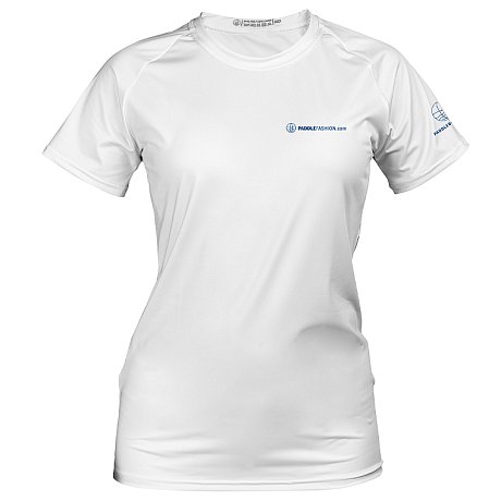 Koszulka damska lycra PADDLEBOARDING STAMP WHITE - krótki rękaw