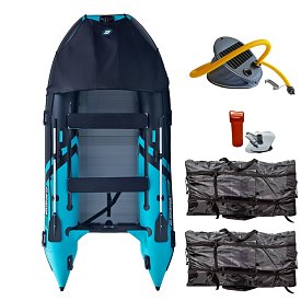 Ponton GLADIATOR ACTIVE C370AL black turquoise - pompowana łódź z aluminiową podłogą