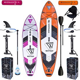 Zestaw SUP dla Dwojga WATTSUP JELLY 9,6 oraz WATTSUP ESPADON 11'0 COMBO - 2 pompowane deski SUP