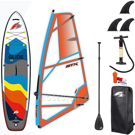 Zestaw WindSUP F2 Glide WS 11'7'' Grey + pędnik STX PowerKid - pompowany paddleboard