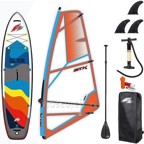 Zestaw WindSUP F2 Glide WS 11'7'' Grey + pędnik STX PowerKid - pompowany paddleboard
