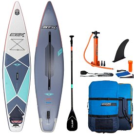 Deska SUP STX PURE Tourer 14'0 x 29 z wiosłem laminatowym - pompowany paddleboard model 2022