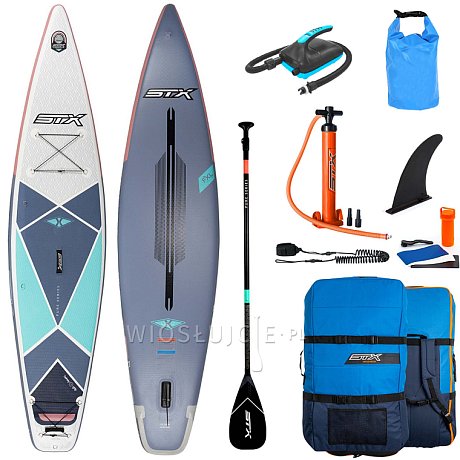 Deska SUP STX PURE Tourer 14'0 x 29 z wiosłem laminatowym - pompowany paddleboard model 2022