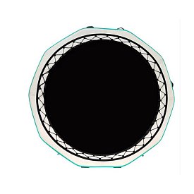 Pływający basen RIDEWAVE FLOATING CIRCLE - pompowany krąg z siatką - średnica 245 cm