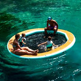 Pływający basen RIDEWAVE FLOATING CIRCLE - pompowany krąg z siatką - średnica 245 cm