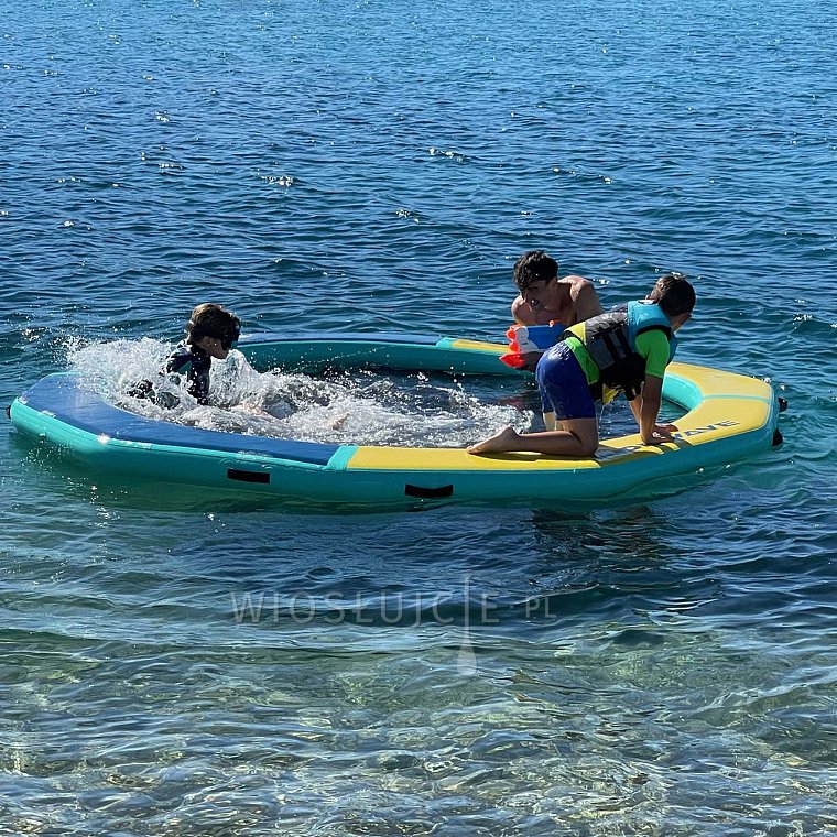 Pływający basen RIDEWAVE FLOATING CIRCLE - pompowany krąg z siatką - średnica 245 cm