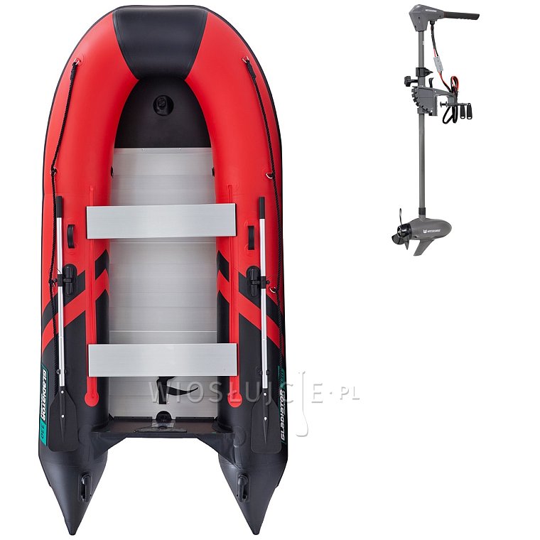 Ponton GLADIATOR CLASSIC B330AL red black - pompowana łódź z aluminiową podłogą