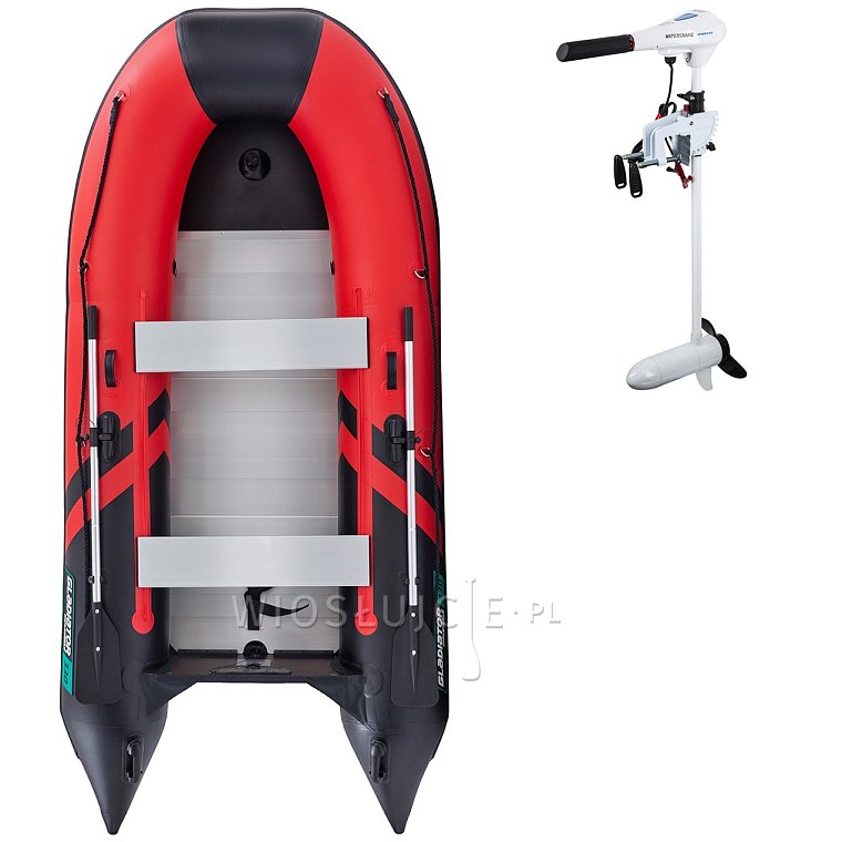 Ponton GLADIATOR CLASSIC B330AL red black - pompowana łódź z aluminiową podłogą
