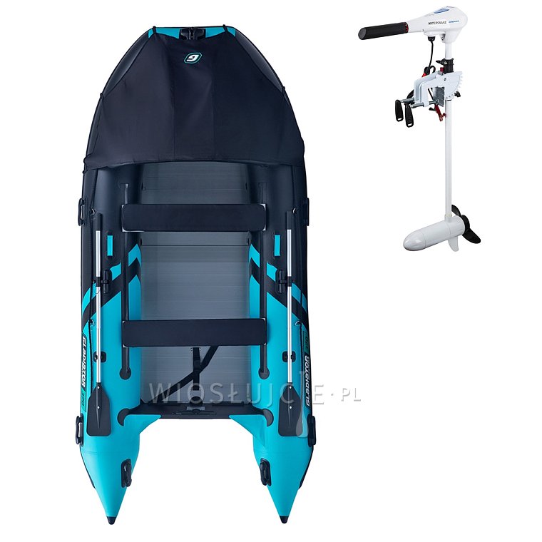 Ponton GLADIATOR ACTIVE C370AL black turquoise - pompowana łódź z aluminiową podłogą