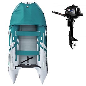 Ponton GLADIATOR ACTIVE C370AL sea green white - pompowana łódź z aluminiową podłogą