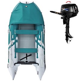 Ponton GLADIATOR ACTIVE C370AL sea green white - pompowana łódź z aluminiową podłogą