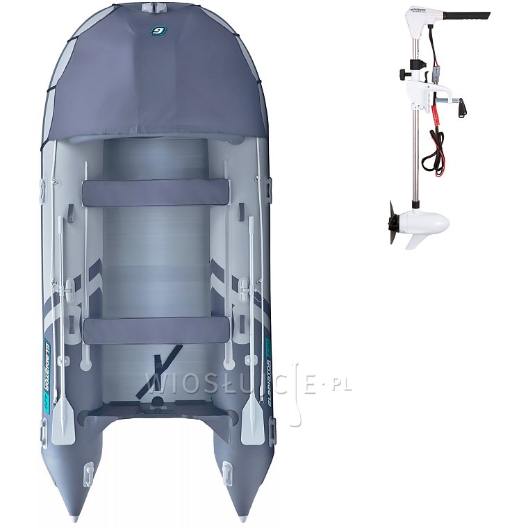 Ponton GLADIATOR ACTIVE C420AL light dark gray - pompowana łódź z aluminiową podłogą