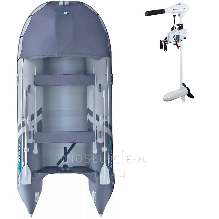 Ponton GLADIATOR ACTIVE C420AL light dark gray - pompowana łódź z aluminiową podłogą