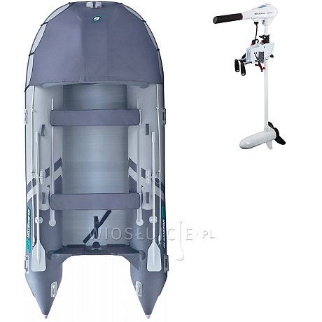 Ponton GLADIATOR ACTIVE C420AL light dark gray - pompowana łódź z aluminiową podłogą